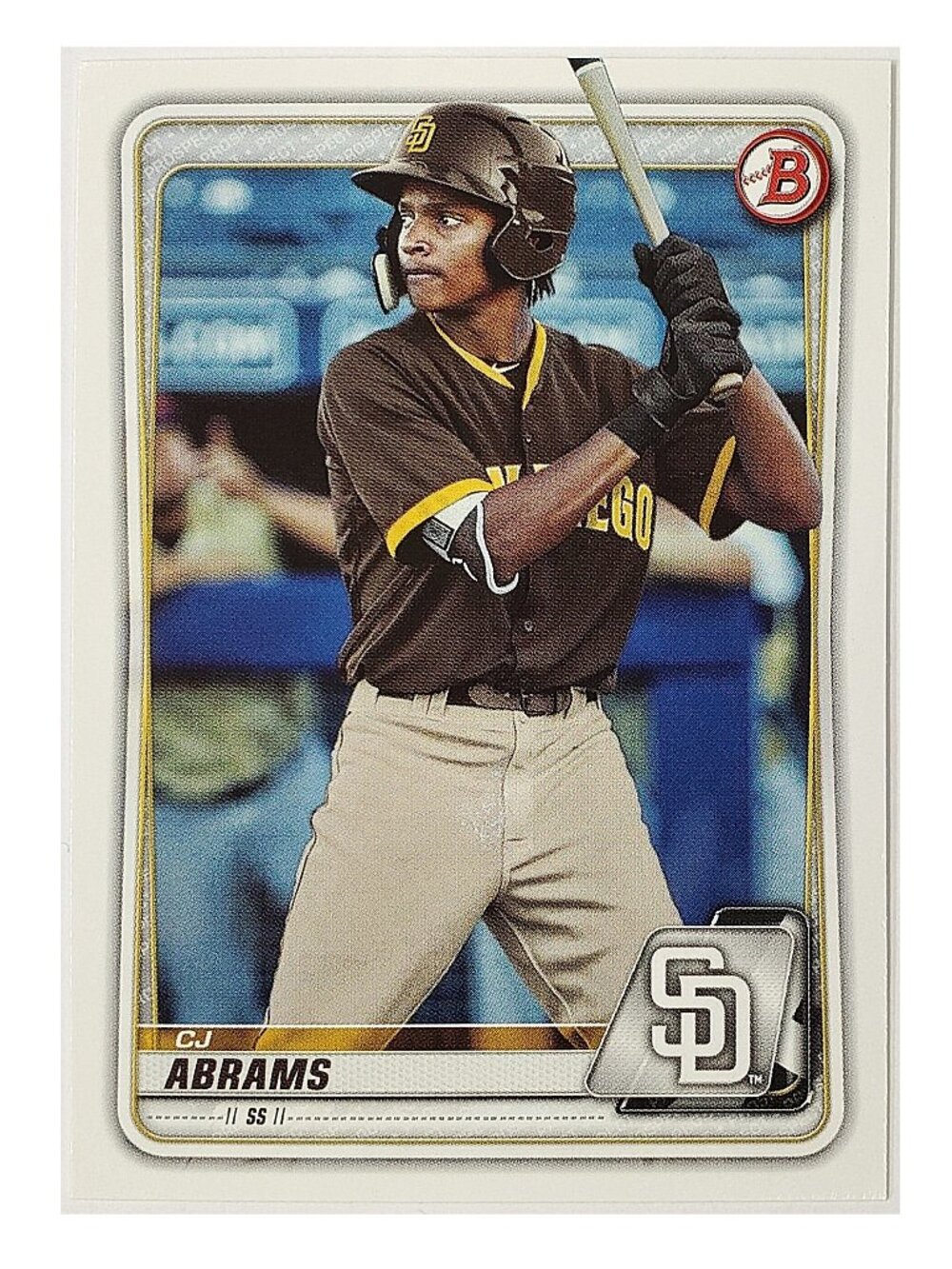 CJ ABRAMS ROOKIE 2020 BOWMAN PROSPECTS #BP-62, SAN DIEGO PADRES, NATIONALS